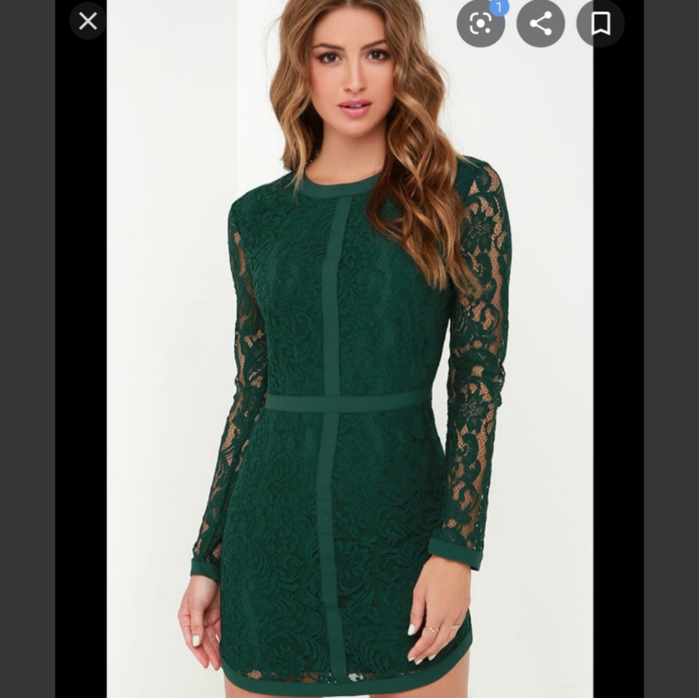Lulu's *small* Adelyn Rae Lace green minidress